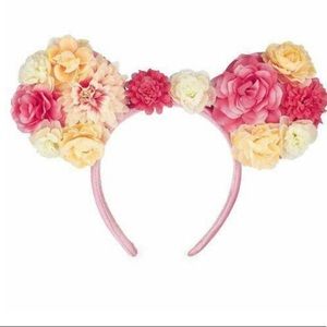 Disney's Minnie Mouse Mickey Floral Flower Ears Headband New With Tags AUTHENTIC